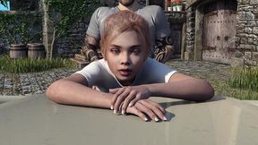 blond girl get anal in public