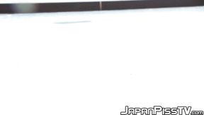Japanese teen peeing until the whole floor is wet