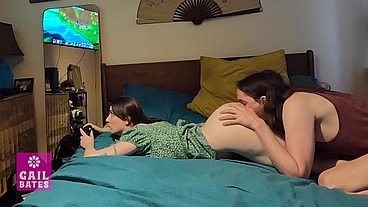 Freeuse gamer slut takes dick while playing her cosy games