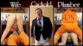Cheating housewife, plumber and cuckold husband at the kitchen FULL VIDEO