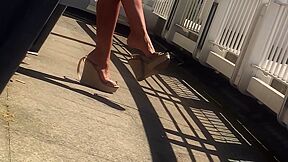 Graceful Milf Secretly Filmed By Horny Dangling Her Shoes
