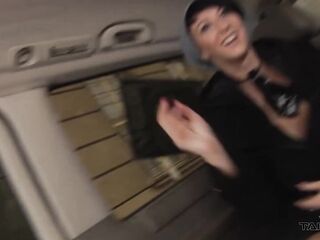 Anita and Emilia pick up slim chap on the streets to take him into their screw van