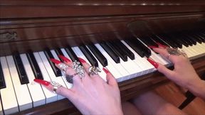 long red fingernails playing piano - full clip - 1920x1080(*wmv)
