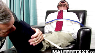 MaleFeetXXX.com  Bound and helpless Elijah at the mercy of his dominant master
