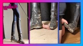 Riding Boots Cock Crush - Crop Play - Cock Crush with cum I Zoe Cheval