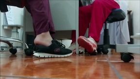 Double Shoeplay by 2 Sexy Doctor Girls