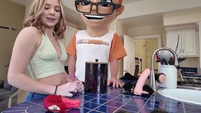 Pervy porn geek is going to enjoy casting this horny blondie