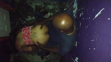 Ebony in backroom fucking in booth