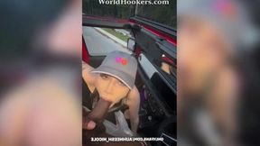 The Whore Gets Hammered By BBC on Highway Cruisin'