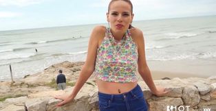 Small Portuguese chick gets screwed