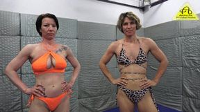 Zsuzsa vs Kiniku female competitive wrestling match