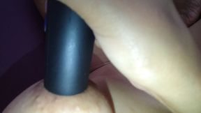 having fun with the vacuum cleaner, vacuuming my tits my nipples and my pussy and lips before vacuuming the cock