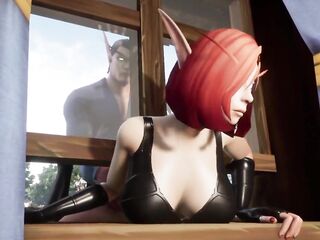 Elf Thieve Stuck on a Window Whorecraft TOA