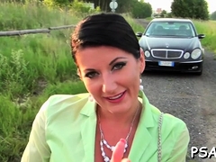 Elegant Celine Noiret from street gets fucked