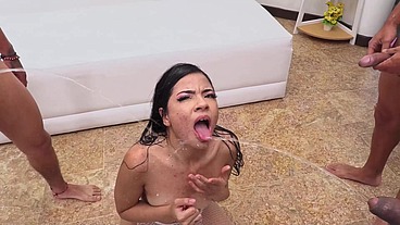 EMILY WHITE gets her ass destroyed by Monster Cocks + Pissing. 0% Pussy. DAP