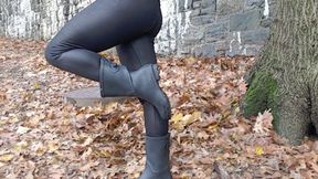 Muddy Rubber Boots and Shiny Leggings