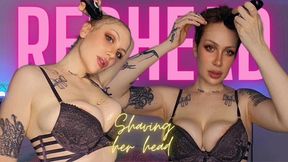 Redhead shaving her head 720p