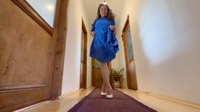 polka dot dress and black panties underneath m0