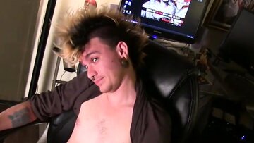 Alt punk blows gigantic penis before being sprayed with