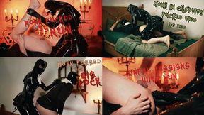 Pegging compliation - Monk fucked by a latex Nun