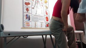 Doctor inserts dildo and fingers while fucking patient!