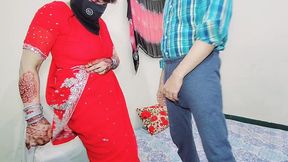 desi busty bhabhi wearing saree standing anal fucked by indian muslim dever