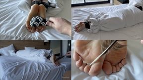 Ticklish present in the hotel room