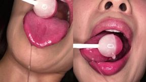 Wet Drooling, Sloppy Lollipop Sucking! (High Quality)