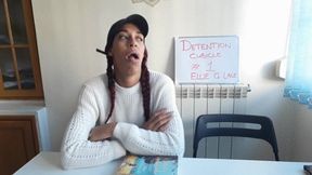 Ellie accidentl swallows nerd in detention