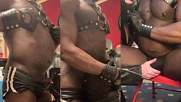 Black Mature Muscle Orders Further Cock Sucking & Titplay from Anon Leather Sub