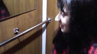 Irina Rimes? College Girl blows dick inside the elevator at the