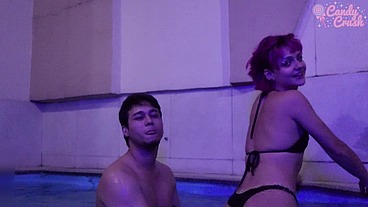 Orgy with teen sluts at the pool party