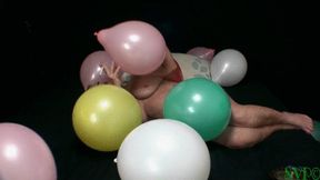 Cougar Gilf Is Fucking Her Stepson While Busting Balloons ( PART 2 )