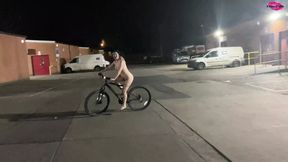 Street girl steals a bike but has to ride it back naked!