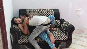 Intimate lovers enjoy sensual pleasures before staying party
