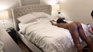 Pounding her vagina out