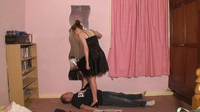 Sophie's Prom Dress & Peep Toe High Heels Trampling