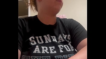 A whole nutsack exploded on her face