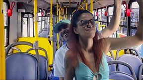 .Bus ride blowjob and fuck with the student!