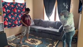 Double trampling with Miss Almond and Dylan (1080)