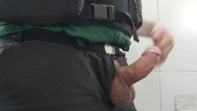 the cop masturbation in the bathroom