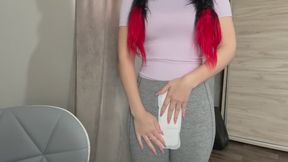 My stepsister shows me how to use the maxi pad