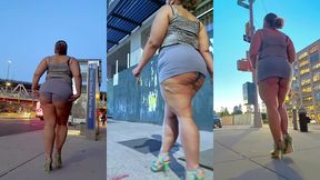 boricua leg tease queen - mini skirt - high heels stillettos- walking slow motion- crossed legs thick thighs puerto rican mami