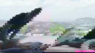 Black studs DeAngelo Jackson and Liam Cyber hardcore outdoor anal sex