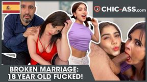 Spanish husband's threesome conquest with teen bride and his wife in a wild, lusty Spain