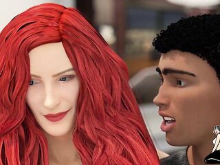 Ebony teen enjoys his white step momma's ass on his birthday