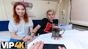 VIP4K: Redhead Teen Sucks Dick&#x1F346; & Gets Anal&#x1F44C; on Public Train for Viewer's Pleasure