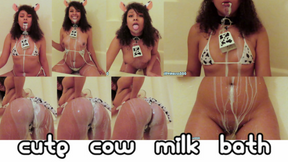 Cute Cow Milk Bath w/ Slow Motion