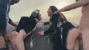 LYDIA & MONIKA Outdoor BJ & Anal Party