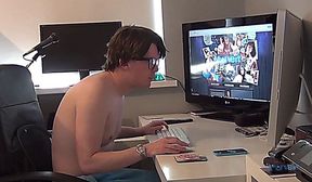 Stella Cox at home having fun with dick video
